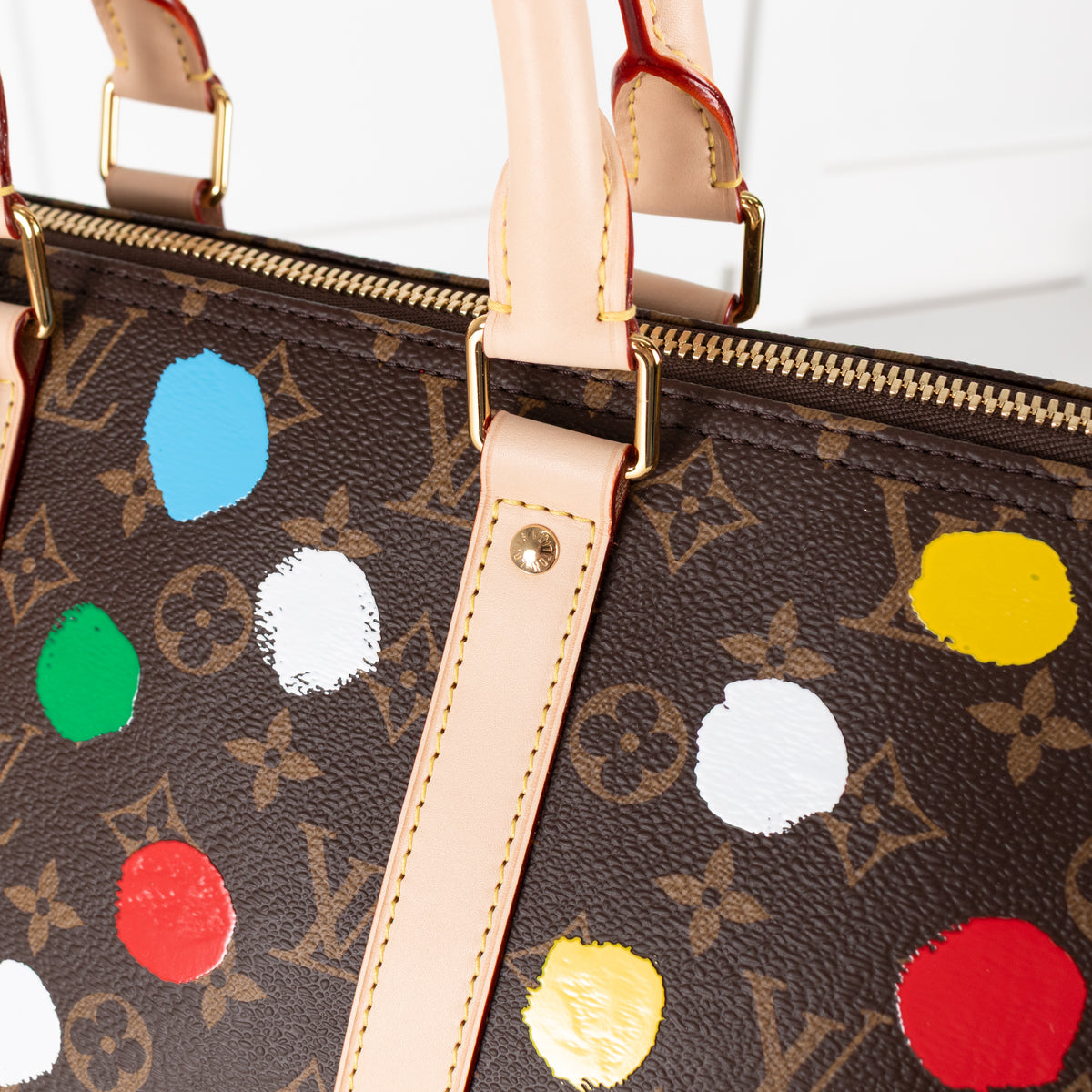 Louis Vuitton x Yayoi Kusama Dot Coated Canvas Keepall 40 with Bandouliere