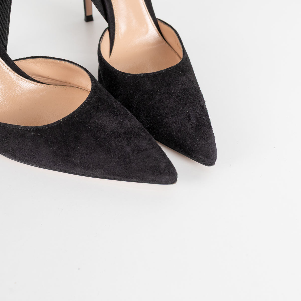 Gianvito Rossi Black Pointy Suede Heels