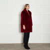 Sandro Red Faux Fur Coat
