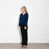 Elyse Walker Blue Cashmere V Neck Jumper