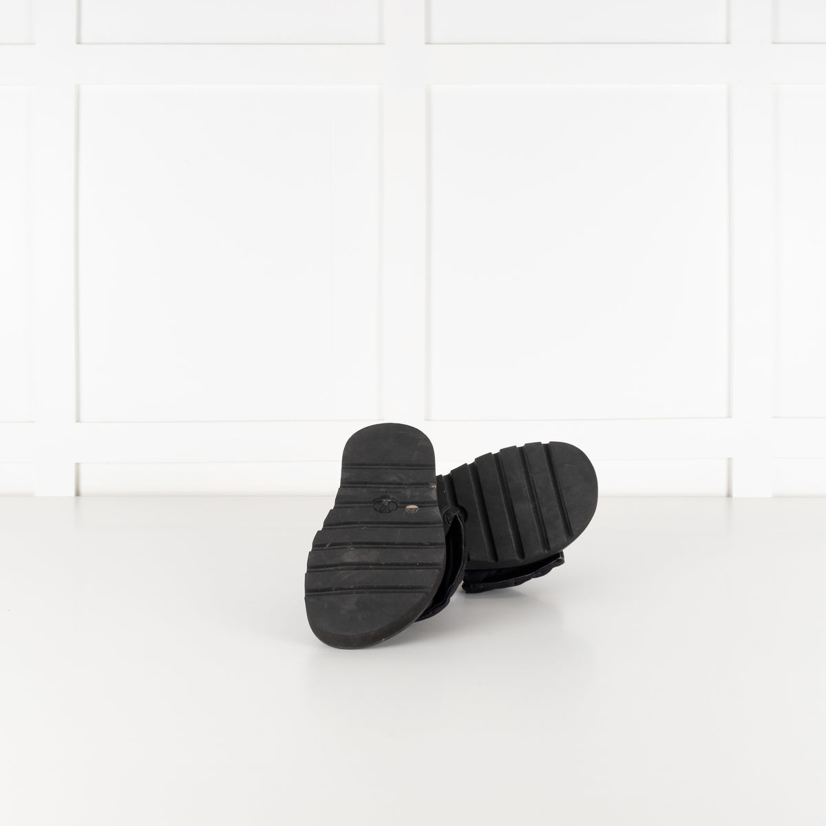 Louis Vuitton Black Plushy Embossed Monogram Velcro Sliders