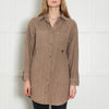 Brunello Cucinelli Oversized Brown Cotton Shirt