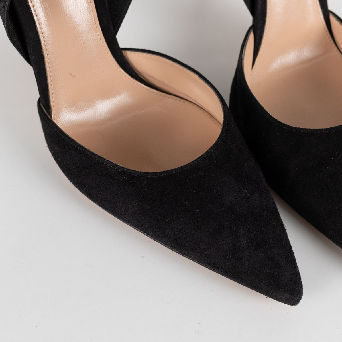 Gianvito Rossi Black Pointy Suede Heels