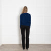 Elyse Walker Blue Cashmere V Neck Jumper