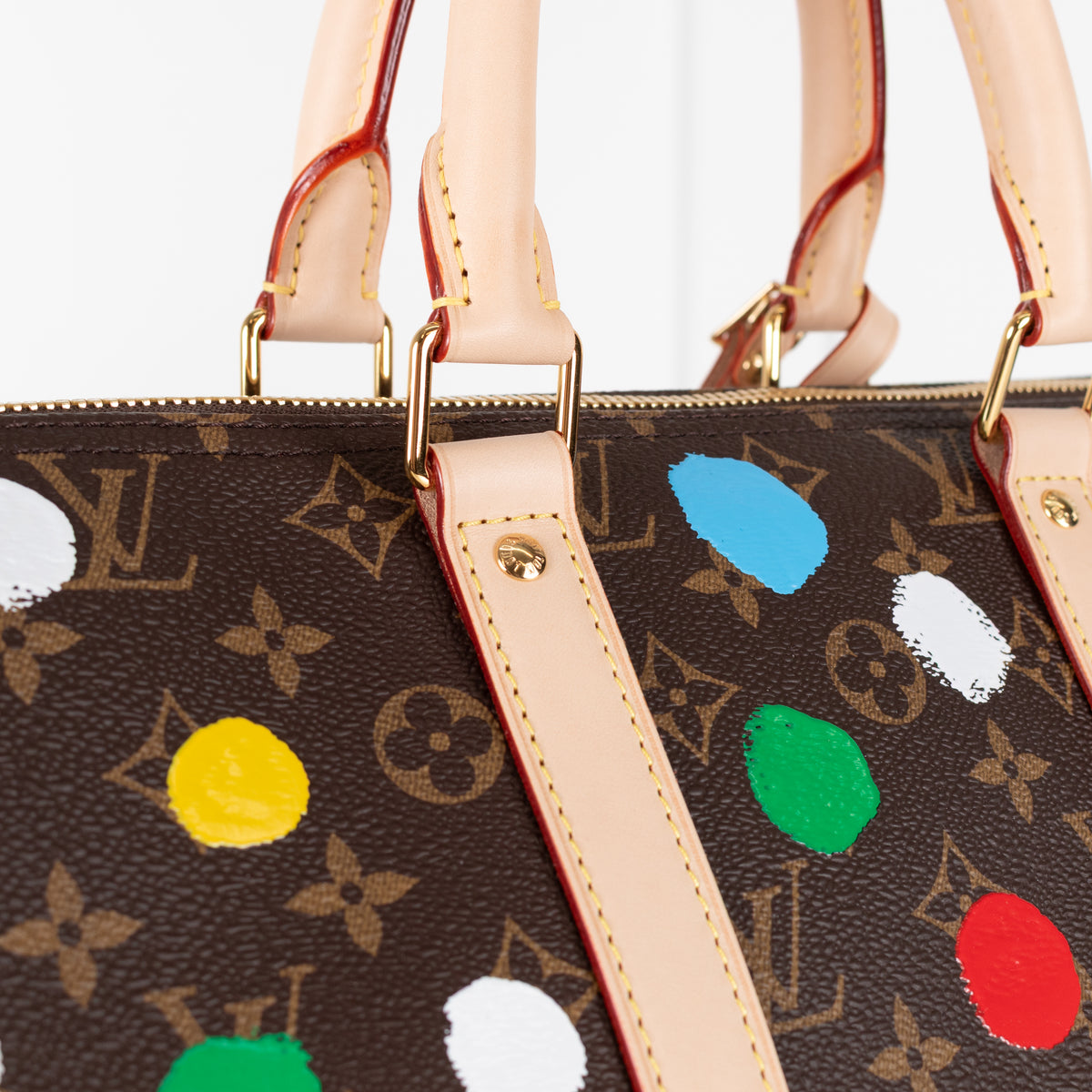 Louis Vuitton x Yayoi Kusama Dot Coated Canvas Keepall 40 with Bandouliere