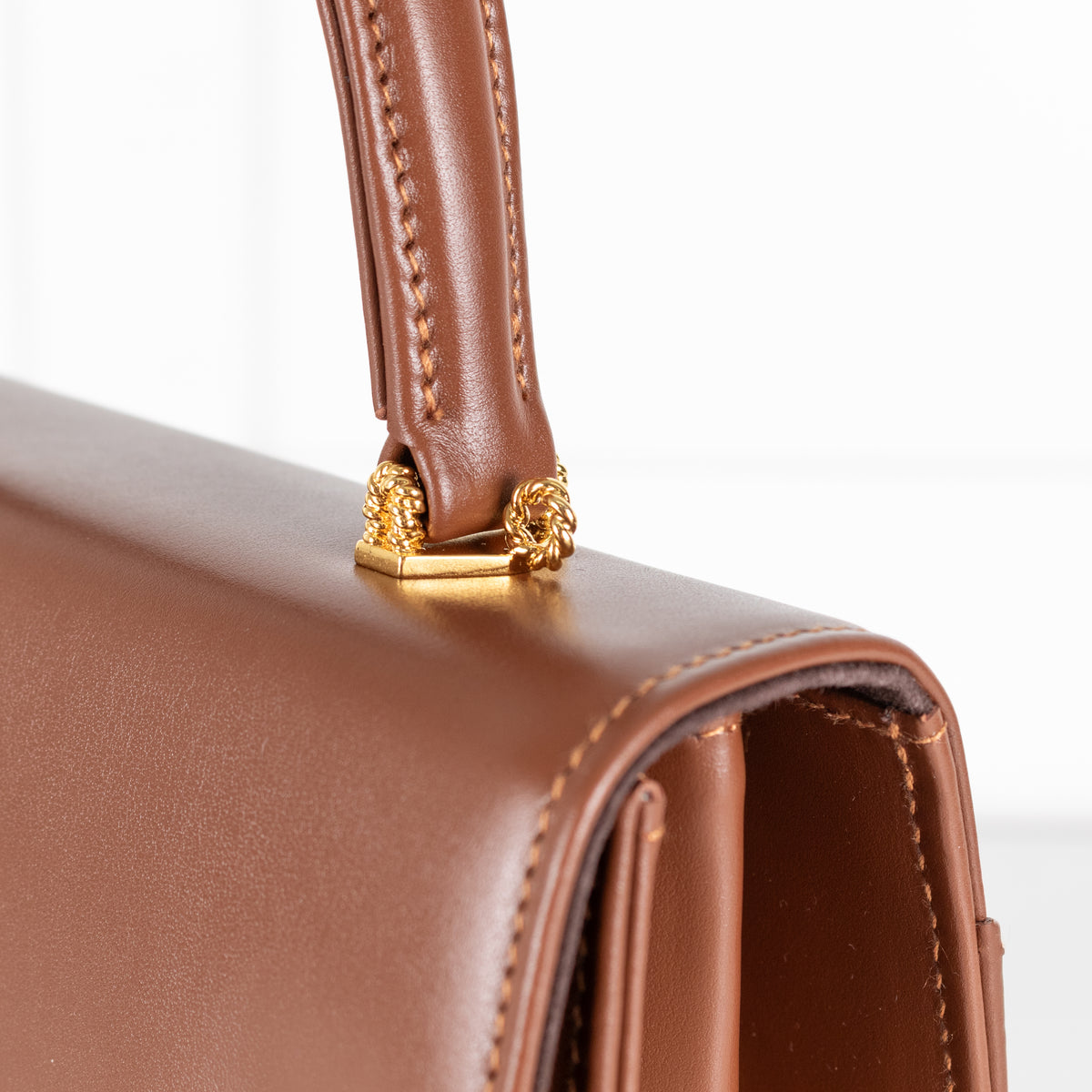 Launer London Brown Traviata Top Handle Handbag