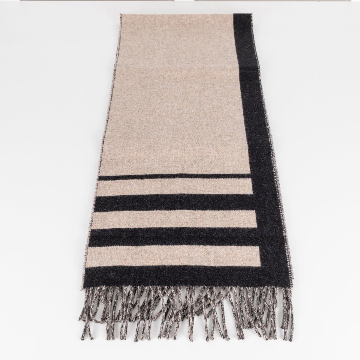 Hermes Beige Black Casaque Love Story Scarf