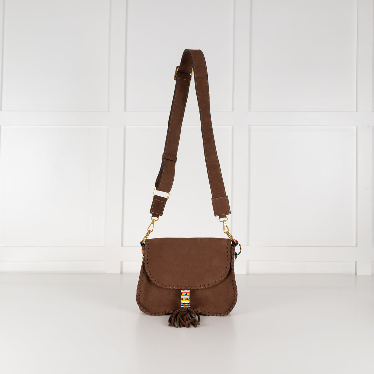 Urban Ranch Signature Bag Brown Suede