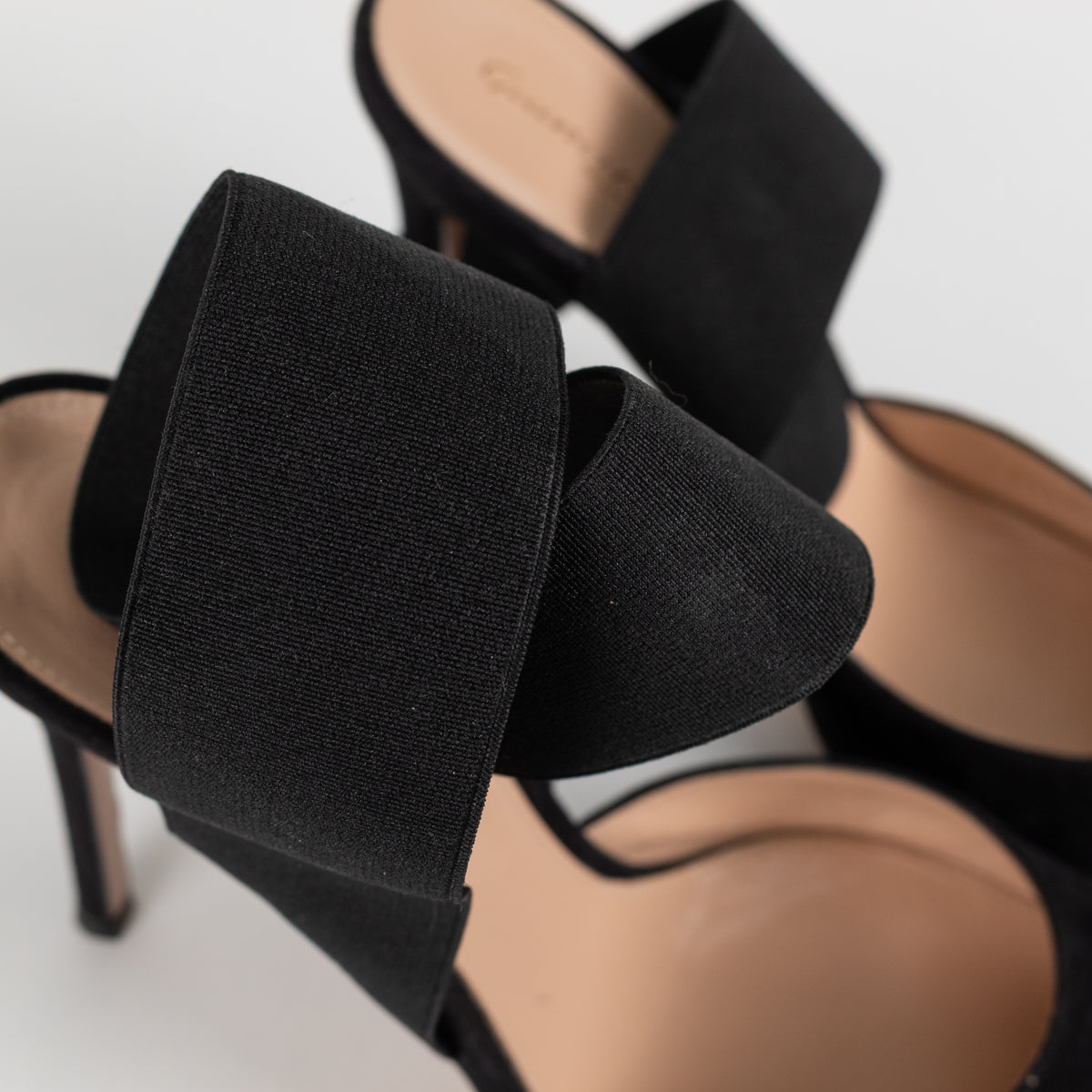 Gianvito Rossi Black Pointy Suede Heels