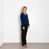 Elyse Walker Blue Cashmere V Neck Jumper