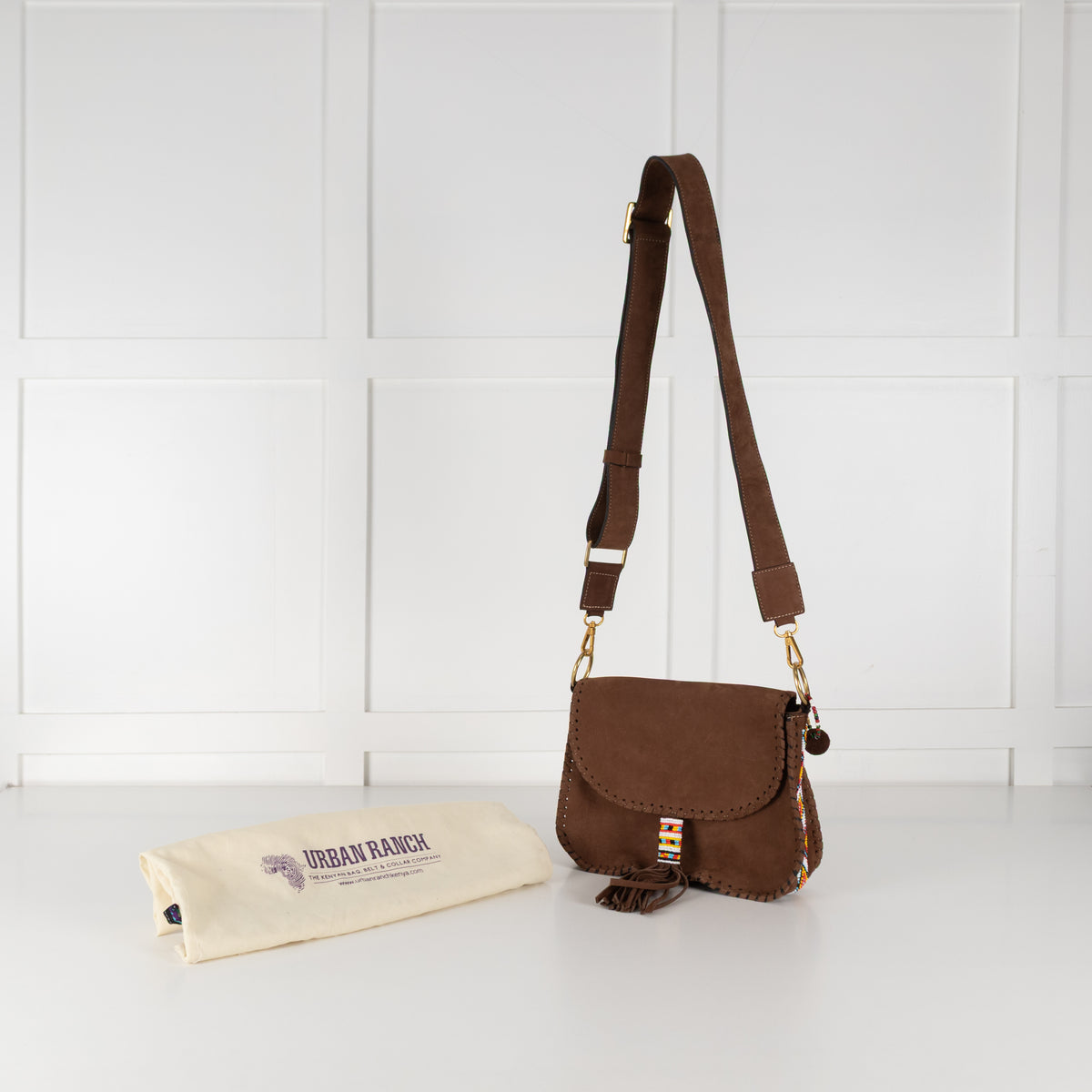 Urban Ranch Signature Bag Brown Suede