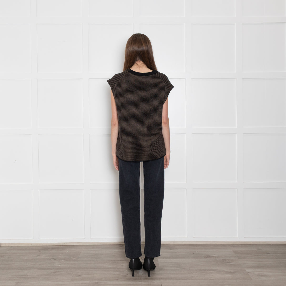 Vince Black & Brown Wool/Cashmere Mix Tank Top