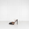Gianvito Rossi Black Leather Perspex Strap Heeled Mules