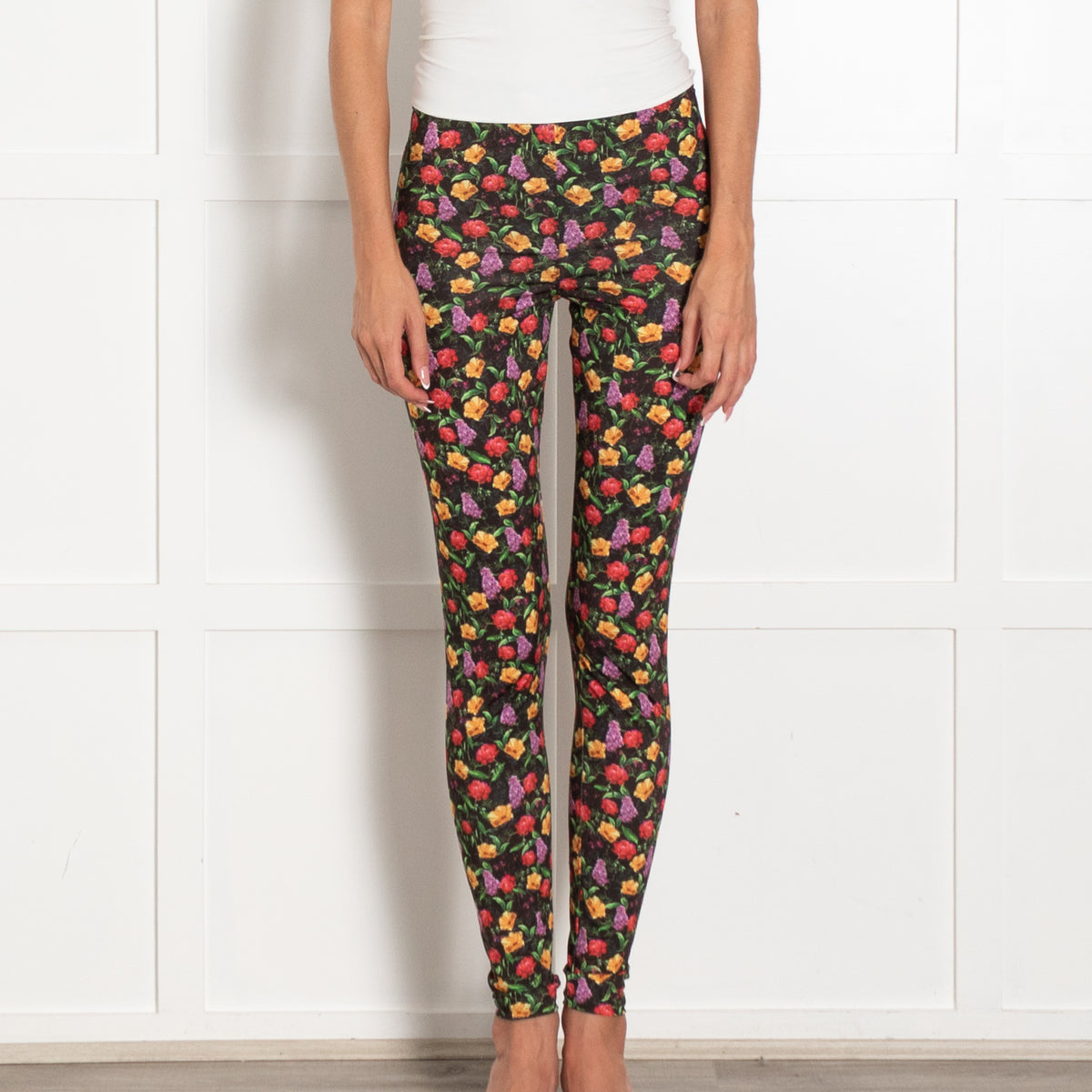 Charo Ruiz Black Multi Floral Print Leggings