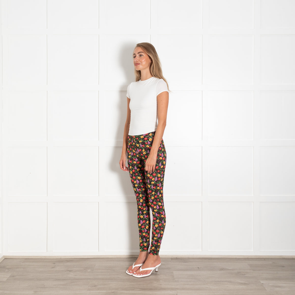 Charo Ruiz Black Multi Floral Print Leggings