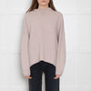360 Cashmere Pink Jumper With Black Side Stripes & Tie Neck
