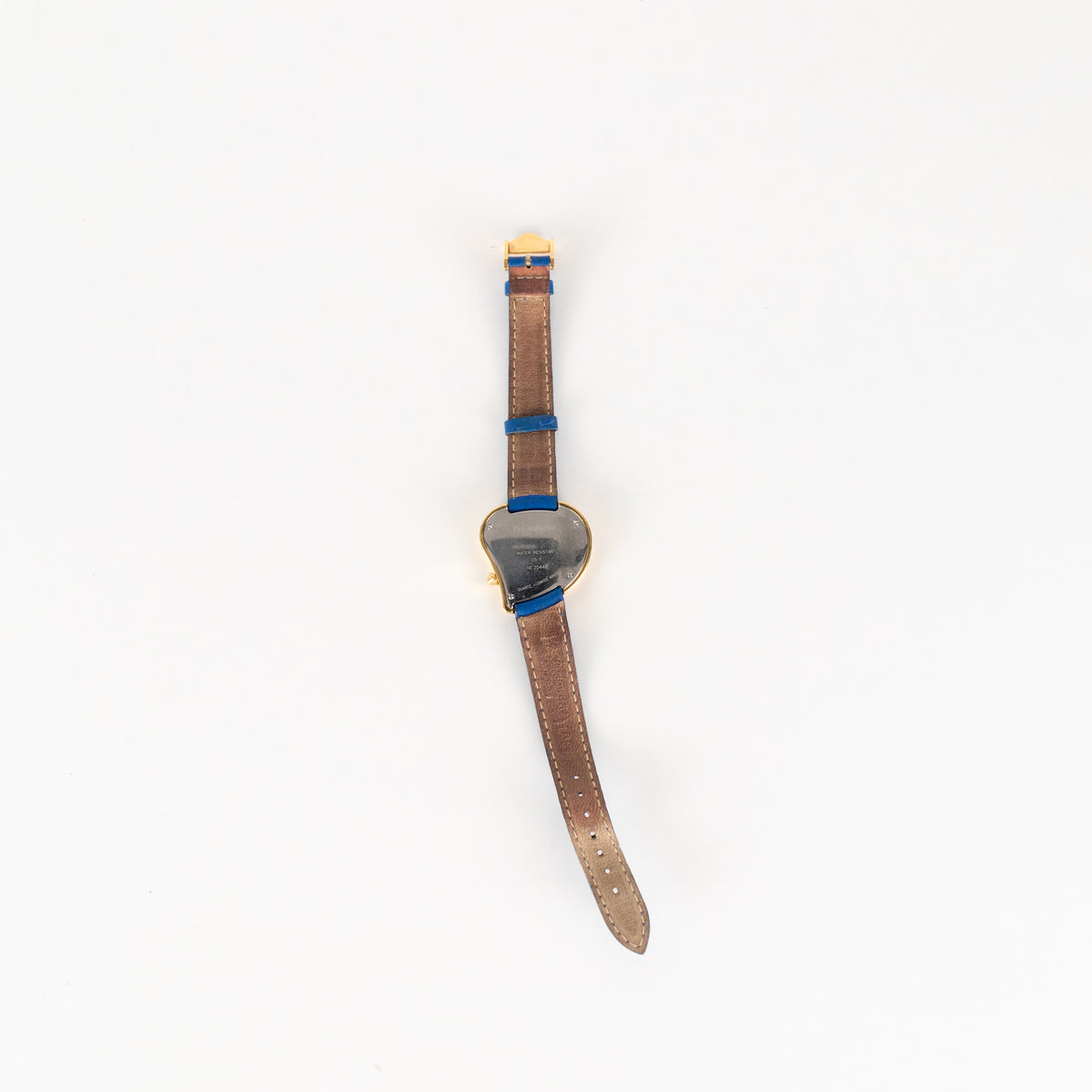 Yves Saint Laurent Blue Leather Strap Gold Hardware Heart Shape Watch