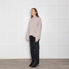360 Cashmere Pink Jumper With Black Side Stripes & Tie Neck