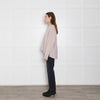 360 Cashmere Pink Jumper With Black Side Stripes & Tie Neck
