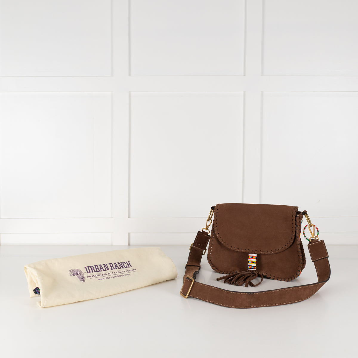 Urban Ranch Signature Bag Brown Suede
