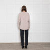 360 Cashmere Pink Jumper With Black Side Stripes & Tie Neck