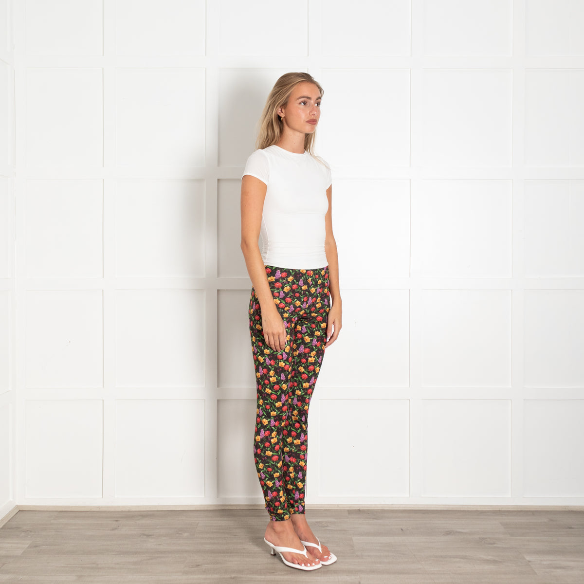 Charo Ruiz Black Multi Floral Print Leggings