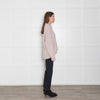 360 Cashmere Pink Jumper With Black Side Stripes & Tie Neck