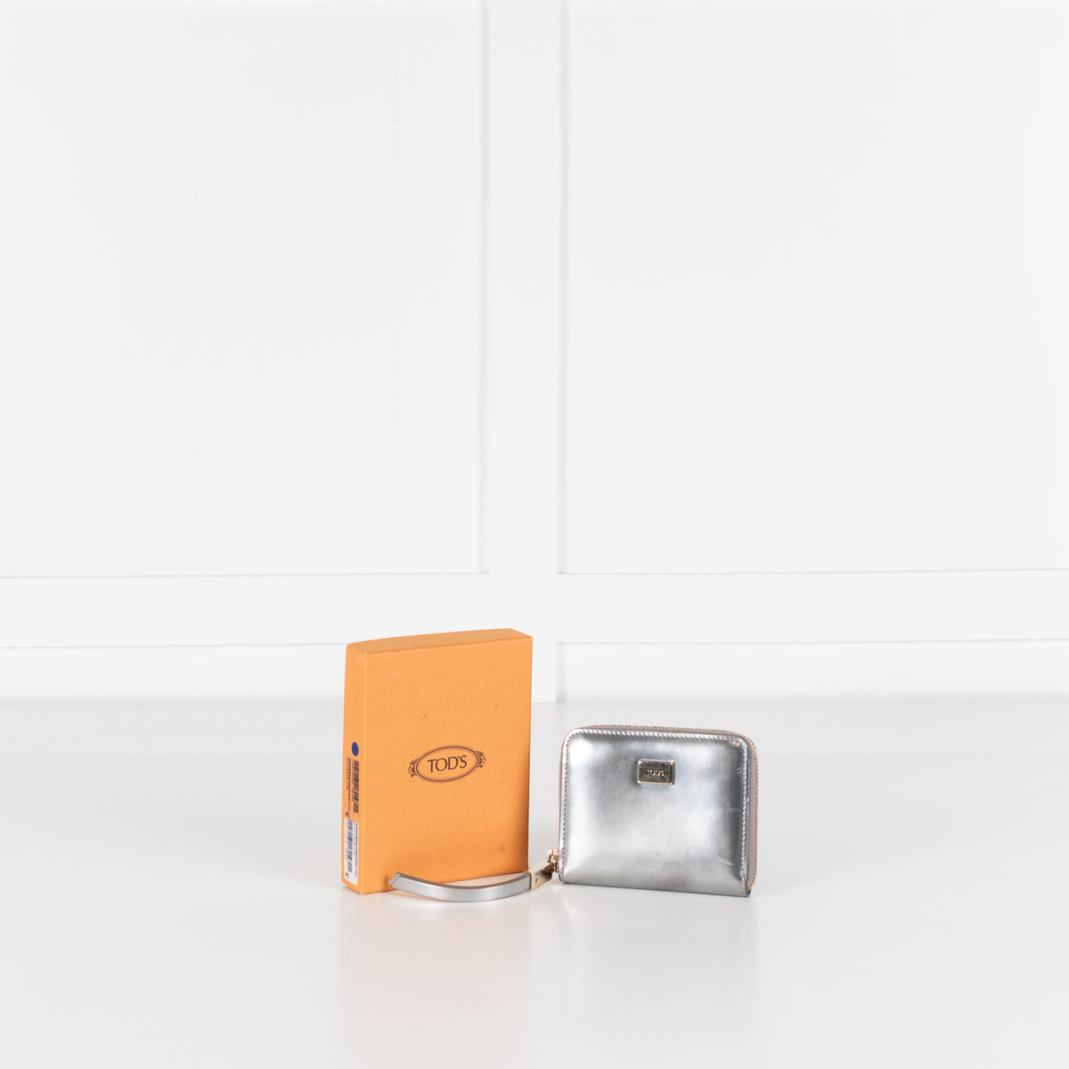 Tod's Silver Patent Leather Small Wallet