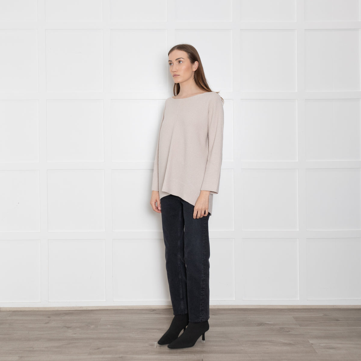 Le Tricot Perugia Beige Wool/Silk/Cashmere Mix Jumper