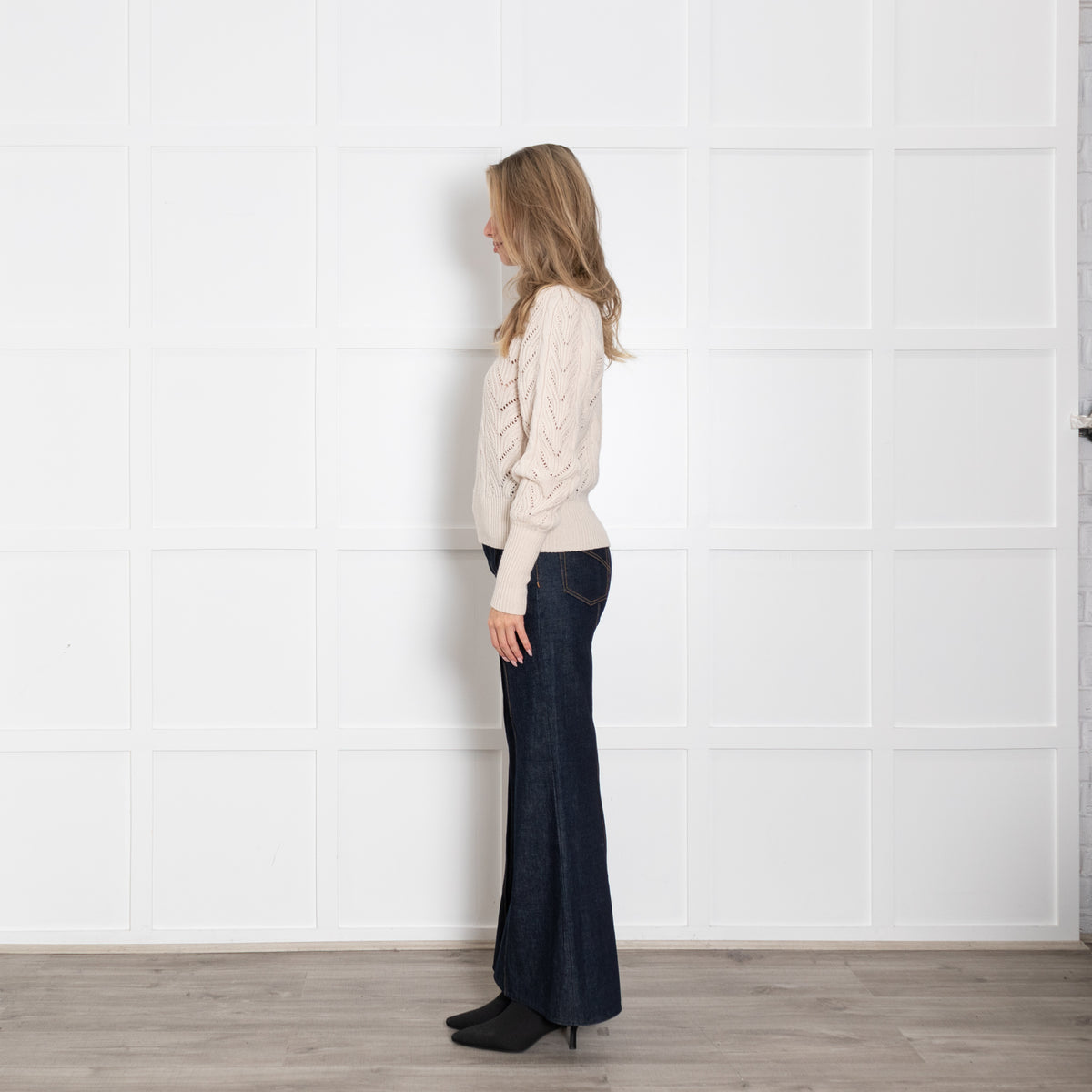 Joie Cream Cable Puff Sleeve Sweater