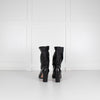 Prada Black Leather High Ankle Boots