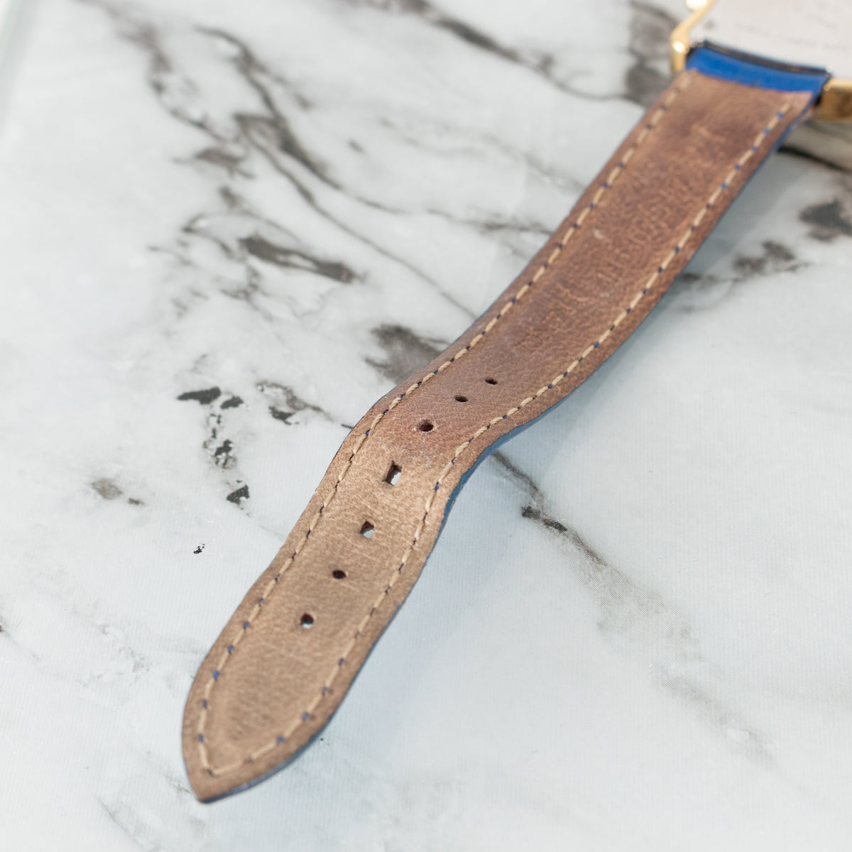 Yves Saint Laurent Blue Leather Strap Gold Hardware Heart Shape Watch