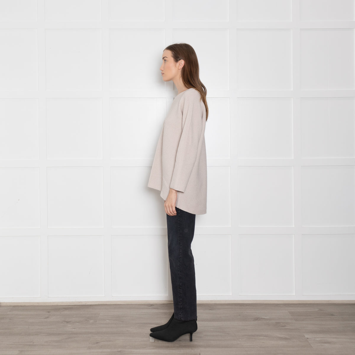 Le Tricot Perugia Beige Wool/Silk/Cashmere Mix Jumper