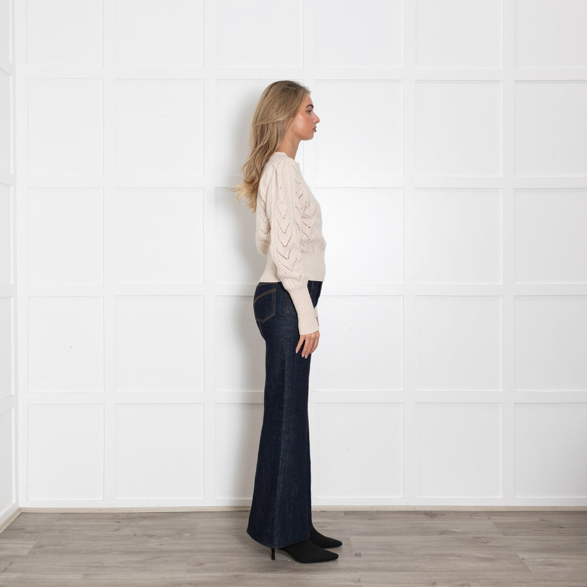 Joie Cream Cable Puff Sleeve Sweater