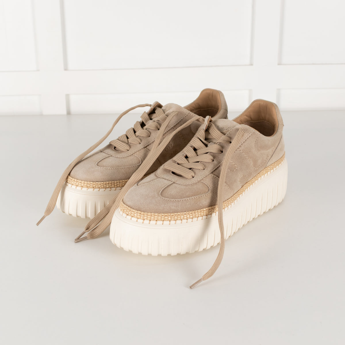 Hogan H- Stripes Basket trim Suede Trainers