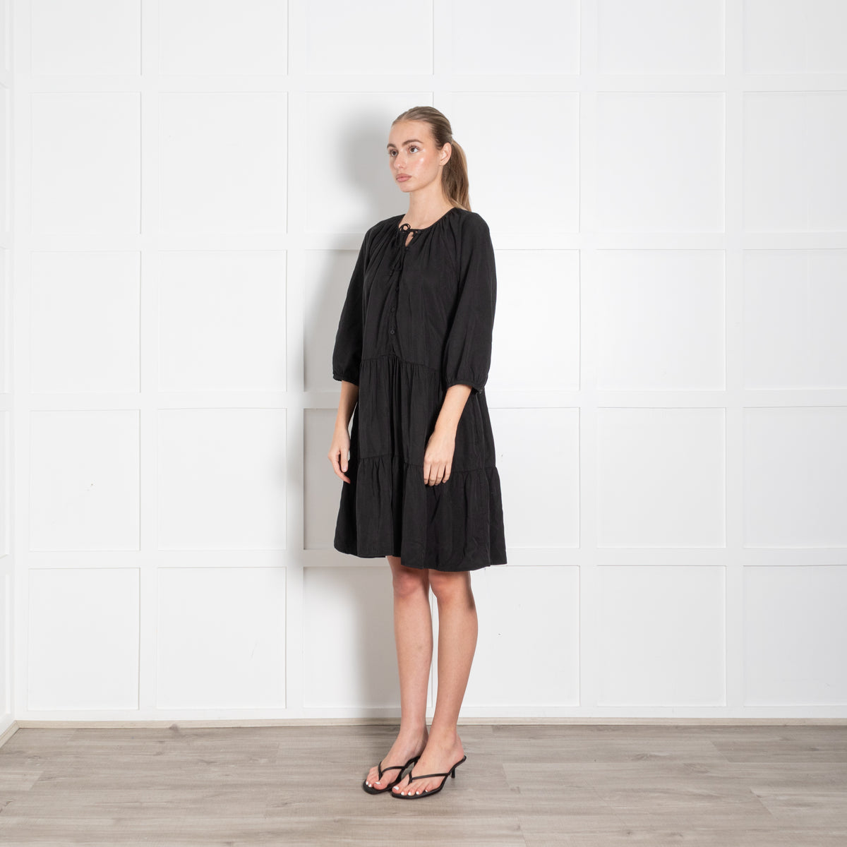 Baukjen Black Tiered Mini Dress