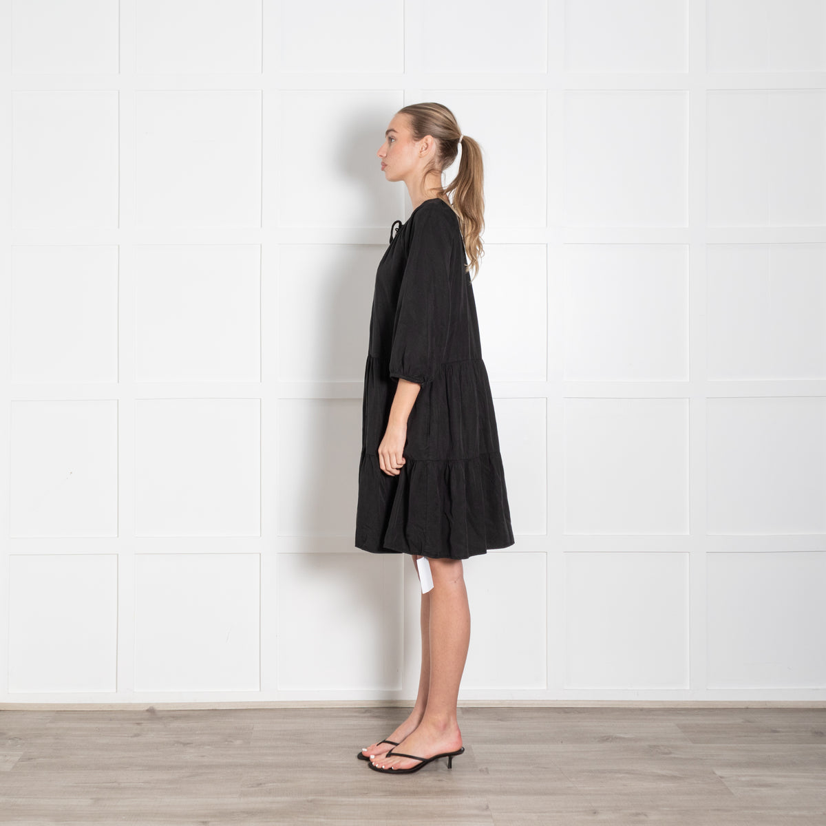 Baukjen Black Tiered Mini Dress