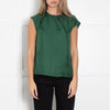 Asceno Green Silk Sleeveless Top
