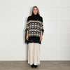Maje Black and White Knit Poncho