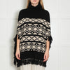 Maje Black and White Knit Poncho