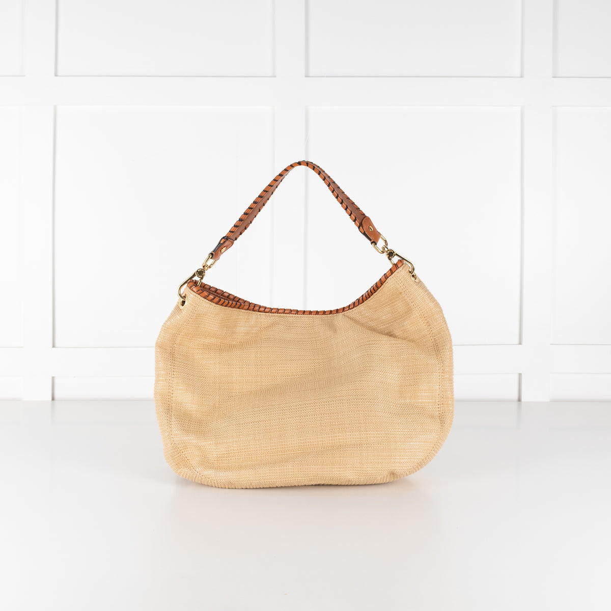Michael by Michael Kors Hessian Bag With Tan Leather Handle and Tassle