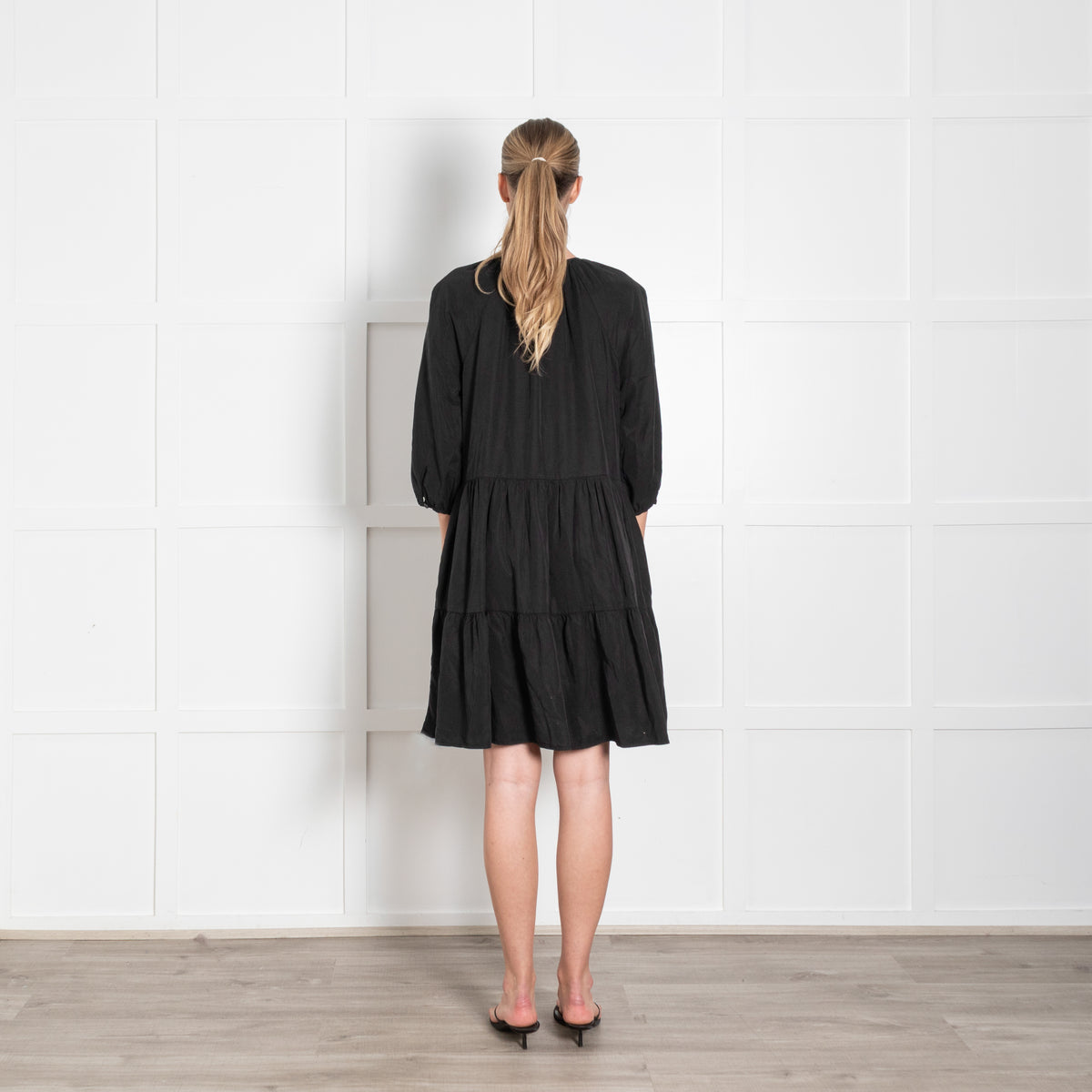 Baukjen Black Tiered Mini Dress