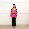 Acne Studios Bright Pink Coral Brown Wool Stripe Cardigan