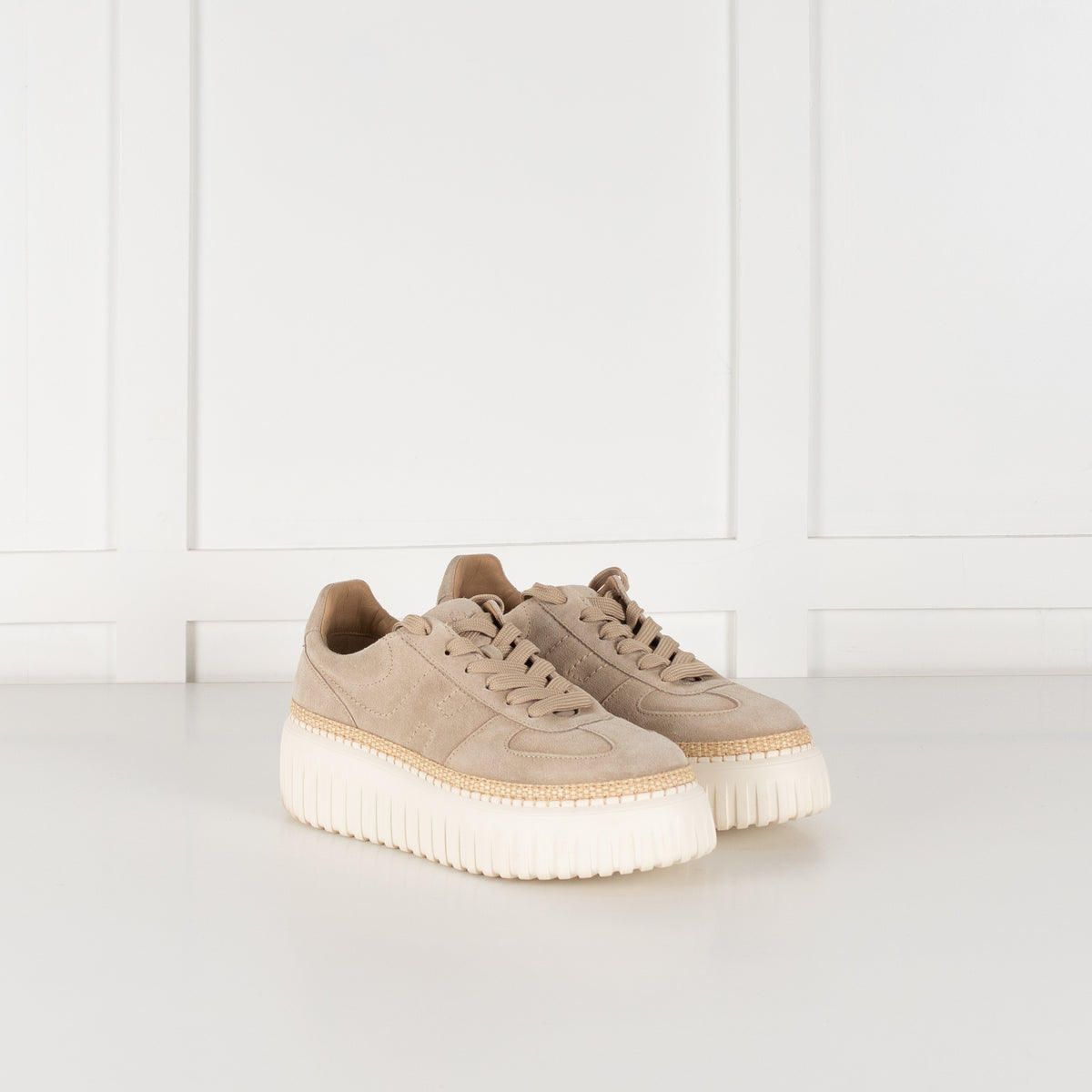 Hogan H- Stripes Basket trim Suede Trainers