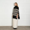 Maje Black and White Knit Poncho