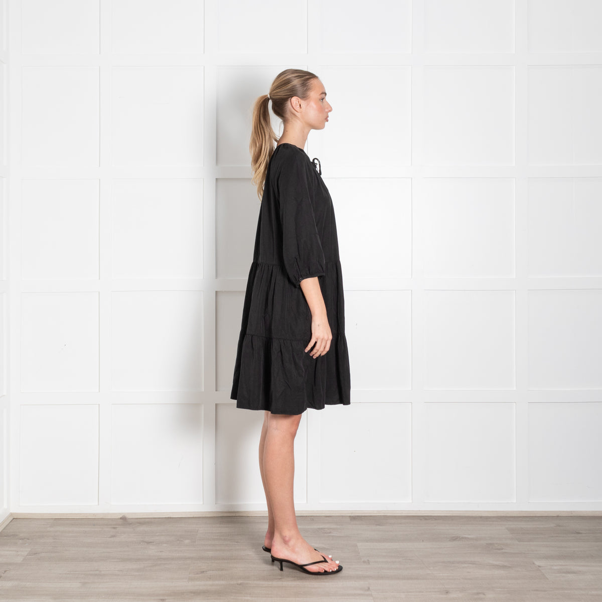 Baukjen Black Tiered Mini Dress