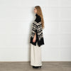 Maje Black and White Knit Poncho