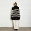 Maje Black and White Knit Poncho