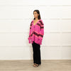 Acne Studios Bright Pink Coral Brown Wool Stripe Cardigan