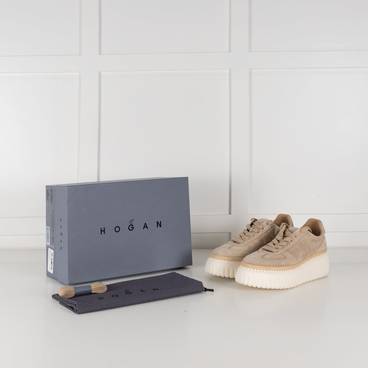 Hogan H- Stripes Basket trim Suede Trainers